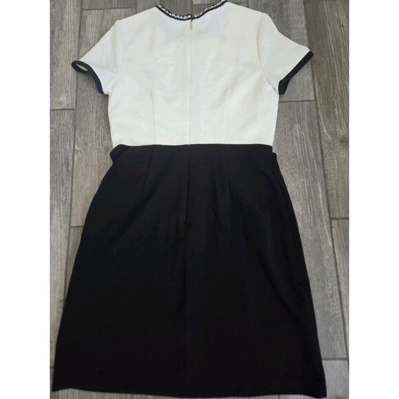 Karl Lagerfeld Colorblock One Piece Dress Sz 8.Faux Pockets And Metallic Buttons - Picture 4 of 9